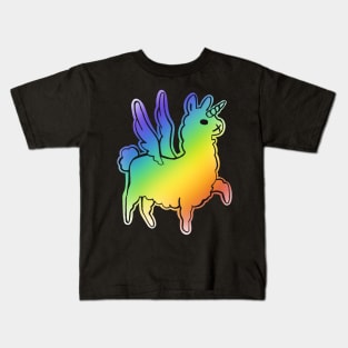 Majestically awesome llama black Kids T-Shirt